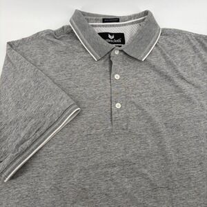 Buttercloth Icy Cotton Polo Shirt Mens XL Regular Fit Heather Gray Mint Fiber‎